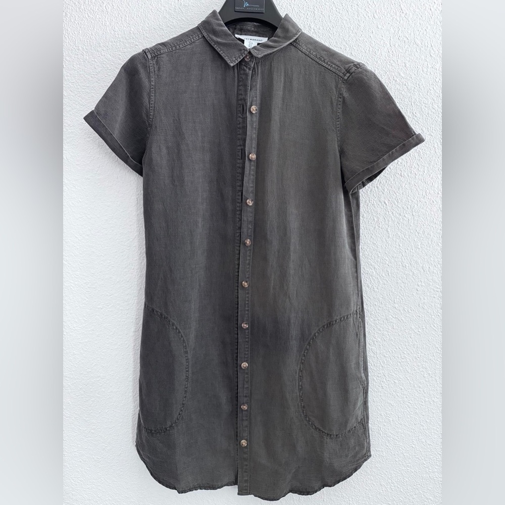 Lucky Brand Shirt Dress Grey Vintage Look